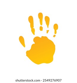 Vector concept or conceptual cute paint human hand or handprint of child isolated on white background for art, childhood, fun, happy, infant, symbol, kid, identity, education, school, little or young