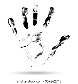 Vector concept or conceptual cute paint human hand or handprint of child isolated on white background for art, childhood, fun, happy, infant, symbol, kid, identity, education, school, little or young