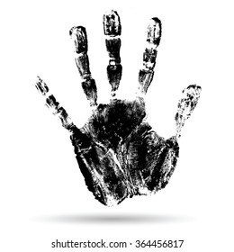 Vector concept or conceptual cute paint human hand or handprint of child isolated on white background for art, childhood, fun, happy, infant, symbol, kid, identity, education, school, little or young