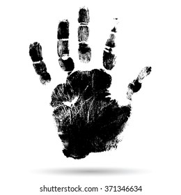 Concepto vectorial o pintura conceptual linda mano humana o huella de mano de un niño aislado en un fondo blanco para el arte, la infancia, la diversión, la felicidad, el niño, el símbolo, el niño, la identidad, la educación, la escuela, el niño o la niña