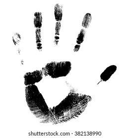 Vector concept or conceptual cute paint human hand or handprint of child isolated on white background for art, childhood, fun, happy, infant, symbol, kid, identity, education, school, little or young
