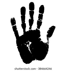 Vector concept or conceptual cute paint human hand or handprint of child isolated on white background for art, childhood, fun, happy, infant, symbol, kid, identity, education, school, little or young