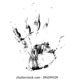 Vector concept or conceptual cute paint human hand or handprint of child isolated on white background for art, childhood, fun, happy, infant, symbol, kid, identity, education, school, little or young