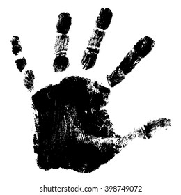 Vetor conceito ou conceitual bonito pintar mão humana ou impressão de mão de criança isolada no fundo branco para a arte, infância, diversão, feliz, bebê, símbolo, criança, identidade, educação, escola, pequeno ou jovem