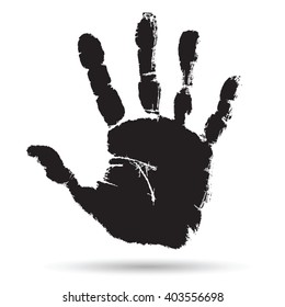 Vector concept or conceptual cute paint human hand or handprint of child isolated on white background for art, childhood, fun, happy, infant, symbol, kid, identity, education, school, little or young