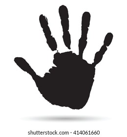 Vector concept or conceptual cute paint human hand or handprint of child isolated on white background for art, childhood, fun, happy, infant, symbol, kid, identity, education, school, little or young