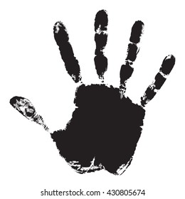 Vector concept or conceptual cute paint human hand or handprint of child isolated on white background for art, childhood, fun, happy, infant, symbol, kid, identity, education, school, little or young