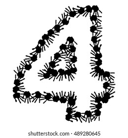 Vector concept or conceptual cute paint human hands or handprints of child number isolated on background for art, childhood, fun, happy, infant, symbol, kid, identity, education, school, little young