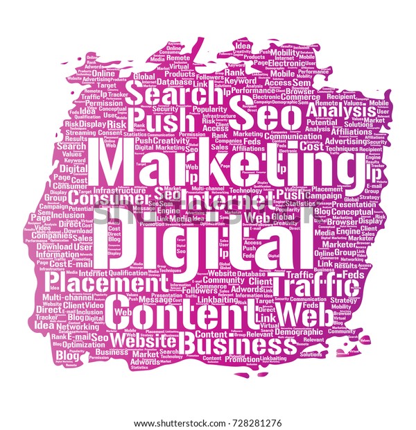 Vector Concept Conceptual Digital Marketing Seo Stock Vector Royalty Free 728281276