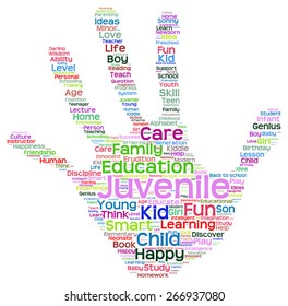 Vector concept conceptual education abstract hand print word cloud, metaphor to child, family, school, life, learn, knowledge, home, study, teach, educational, achievement, childhood, teen handprint