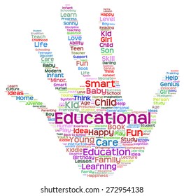 Vector concept conceptual education abstract hand print word cloud, metaphor to child, family, school, life, learn, knowledge, home, study, teach, educational, achievement, childhood, teen handprint