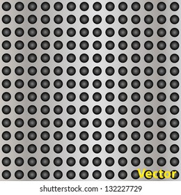 Vector concept conceptual gray metal stainless steel aluminum perforated pattern texture mesh background