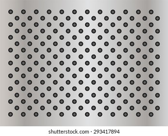 Concepto vectorial metal gris conceptual acero inoxidable aluminio perforado patrón textura fondo de malla