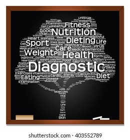 Concepto vectorial o pizarra de texto verde conceptual palabra nube o árbol tagcloud fondo aislado, metáfora a la salud, nutrición, dieta, salud, bienestar, cuerpo, energía, medicina, deporte, corazón, ciencia