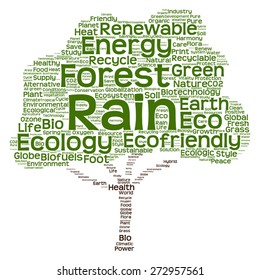 Vector concept or conceptual green text word cloud as tree isolated on white background, metaphor to nature, ecology, energy, natural, life, world, global, protect, environmental, biofuel or recycling