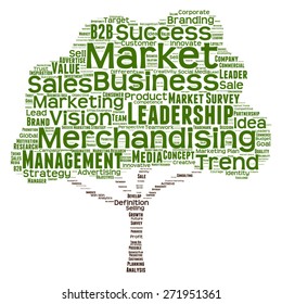Vector concept or conceptual green tree word cloud or wordcloud on white background as metaphor to business, trend, media, focus, market, value, product, advertising, leadership customer or corporate
