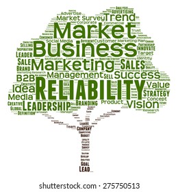 Vector concept or conceptual green tree word cloud or wordcloud on white background as metaphor to business, trend, media, focus, market, value, product, advertising, leadership customer or corporate