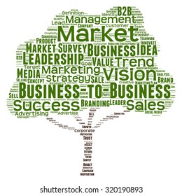 Vector concept or conceptual green tree word cloud or wordcloud on white background as metaphor to business, trend, media, focus, market, value, product, advertising, leadership customer or corporate