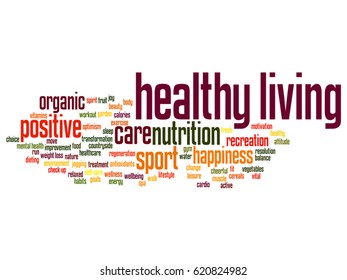 Concepto vectorial o nutrición conceptual saludable positiva o nube de palabras abstractas deportivas aisladas en segundo plano