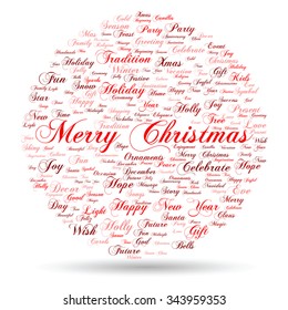 Vektorkonzept oder konzeptionell Frohe Weihnachtsfeiertage oder Frohe Neujahr Winter abstrakte Textwortwolke auf weißem Hintergrund, Metapher zum Feiern, Weihnachten, Feiern, Dezember, Liebe, Familie, Freude oder Zuhause