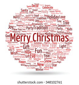 Vektorkonzept oder konzeptionell Frohe Weihnachtsfeiertage oder Frohe Neujahr Winter abstrakte Textwortwolke auf weißem Hintergrund, Metapher zum Feiern, Weihnachten, Feiern, Dezember, Liebe, Familie, Freude oder Zuhause