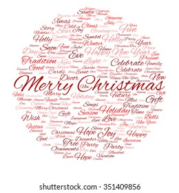 Vector concept or conceptual Merry Christmas holiday or Happy New Year winter abstract text word cloud on white background metaphor to celebration, Santa, festive, december, love, family, joy or home