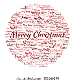 Vector concept or conceptual Merry Christmas holiday or Happy New Year winter abstract text word cloud on white background metaphor to celebration, Santa, festive, december, love, family, joy or home