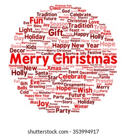 Concepto vectorial o conceptual Feliz Navidad o Feliz Año Nuevo invierno abstracto nube de texto sobre fondo blanco metáfora a la celebración, Santa, festivo, diciembre, amor, familia, alegría o hogar