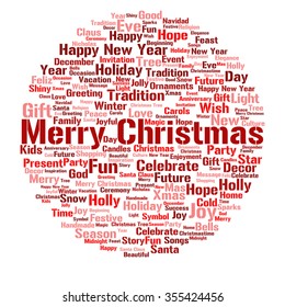 Vektorkonzept oder konzeptionell Frohe Weihnachtsfeiertage oder Frohe Neujahr Winter abstrakte Textwortwolke auf weißem Hintergrund Metapher zu Feiern, Weihnachten, Feiern, Dezember, Liebe, Familie, Freude oder zu Hause