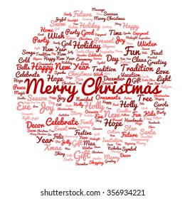 Concepto vectorial o conceptual Feliz Navidad o Feliz Año Nuevo invierno abstracto nube de texto sobre fondo blanco metáfora a la celebración, Santa, festivo, diciembre, amor, familia, alegría o hogar
