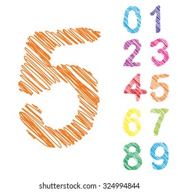 Vector concept or conceptual set or collection of colorful handwritten, sketch or scribble fonts isolated on white background, metaphor to school, education, childhood, artistic, graffiti or children