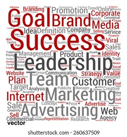 Vector concept or conceptual text word cloud isolated on background, metaphor to advertising, business, company, growth, corporate, identity, innovation, media, management, market, sale or trend value