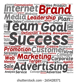 Vector concept or conceptual text word cloud isolated on background, metaphor to advertising, business, company, growth, corporate, identity, innovation, media, management, market, sale or trend value