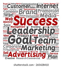 Concepto vectorial o nube de palabras de texto conceptual aislado en segundo plano, metáfora a la publicidad, negocios, empresa, crecimiento, empresa, identidad, innovación, medios, gestión, mercado, venta o valor de tendencia
