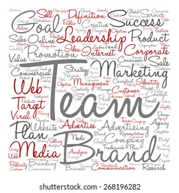 Vector concept or conceptual text word cloud isolated on background, metaphor to advertising, business, company, growth, corporate, identity, innovation, media, management, market, sale or trend value