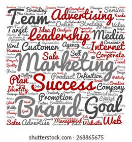 Vector concept or conceptual text word cloud isolated on background, metaphor to advertising, business, company, growth, corporate, identity, innovation, media, management, market, sale or trend value