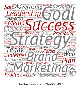 Vector concept or conceptual text word cloud isolated on background, metaphor to advertising, business, company, growth, corporate, identity, innovation, media, management, market, sale or trend value
