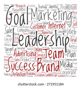 Vector concept or conceptual text word cloud isolated on background, metaphor to advertising, business, company, growth, corporate, identity, innovation, media, management, market, sale or trend value