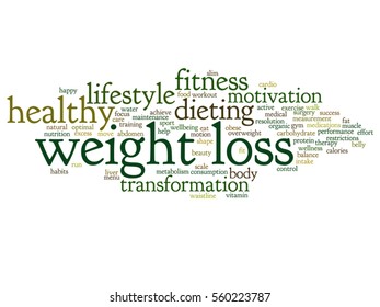 Vector concept or conceptual weight loss healthy dieting transformation abstract word cloud isolated on background  metaphor to fitness motivation, lifestyle, before and after workout slim body beauty