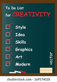 Vector concept or conceptual white chalk text word cloud tagcloud as blackboard background, metaphor to art, style, graphics, creativity, idea, modern, ornament, creative, advertising, vision artwork