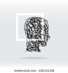 Vector concept confusion in the head, inside a square frame