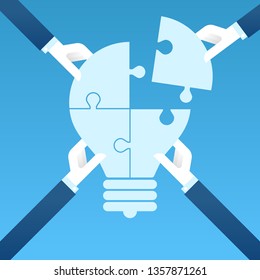 Vector concept of creative teamwork