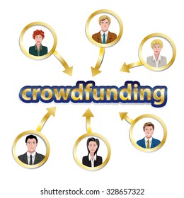 Vector concept Crowd funding, teamwork for success