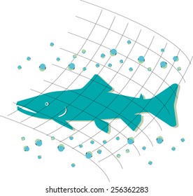 Vector concept design icon buisness fish service or trade marketing