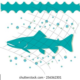 Vector concept design icon buisness fish service or trade marketing