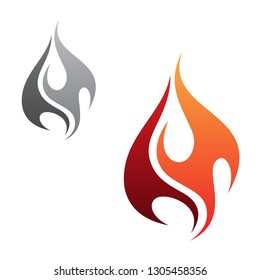 Vector concept design minimalist flame tribal icon isolated on the white background. Flaming fire shape sign symbol. Vector illustration EPS.8 EPS.10