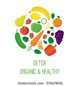 Vector concept of detox logotype in trendy flat style. 