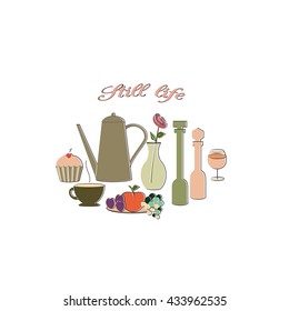 Vector concept with  different elements of food items, drinking for your menu or signage bars, restaurants and other types of business design
