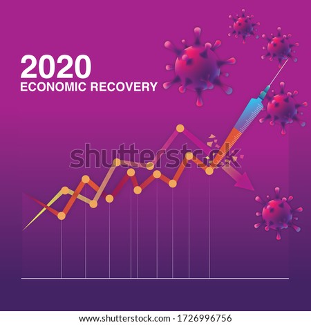 Vector concept economic recovery after epidemic situation  corona virus.