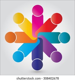 vector concept engagement, togetherness. this also represents social media community, unity, friendship, play group & employees